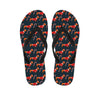 Xmas Dachshund Pattern Print Flip Flops