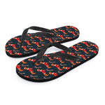 Xmas Dachshund Pattern Print Flip Flops