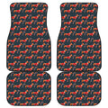 Xmas Dachshund Pattern Print Front and Back Car Floor Mats