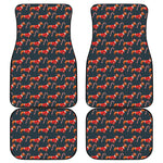 Xmas Dachshund Pattern Print Front and Back Car Floor Mats