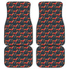 Xmas Dachshund Pattern Print Front and Back Car Floor Mats