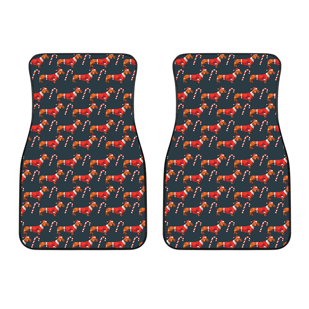 Xmas Dachshund Pattern Print Front Car Floor Mats