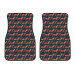 Xmas Dachshund Pattern Print Front Car Floor Mats