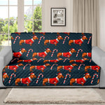 Xmas Dachshund Pattern Print Futon Protector