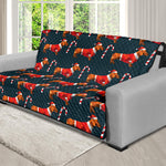 Xmas Dachshund Pattern Print Futon Protector