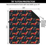 Xmas Dachshund Pattern Print Futon Protector