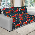 Xmas Dachshund Pattern Print Futon Protector