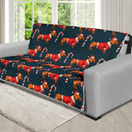 Xmas Dachshund Pattern Print Futon Protector