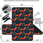 Xmas Dachshund Pattern Print Half Sofa Protector