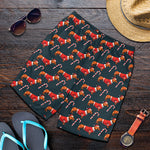 Xmas Dachshund Pattern Print Men's Shorts