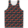 Xmas Dachshund Pattern Print Men's Tank Top