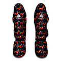 Xmas Dachshund Pattern Print Muay Thai Shin Guards
