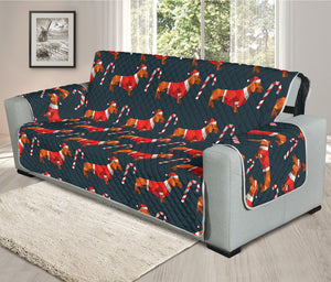 Xmas Dachshund Pattern Print Oversized Sofa Protector