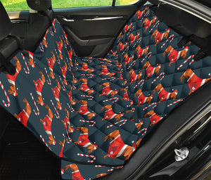 Xmas Dachshund Pattern Print Pet Car Back Seat Cover