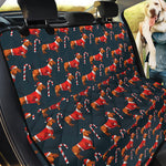 Xmas Dachshund Pattern Print Pet Car Back Seat Cover