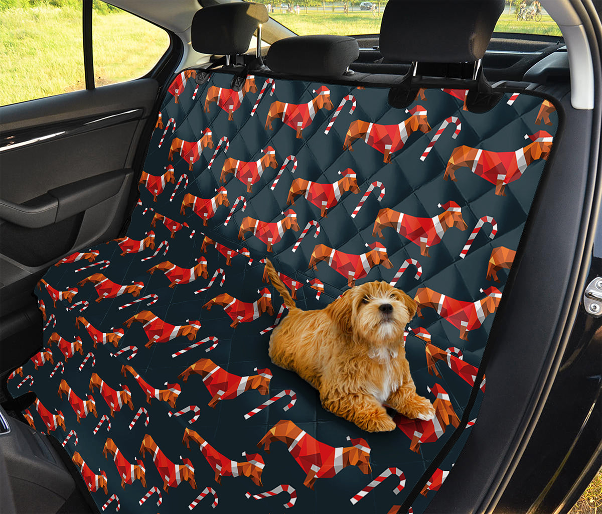 Xmas Dachshund Pattern Print Pet Car Back Seat Cover