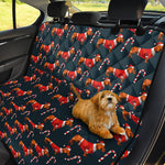 Xmas Dachshund Pattern Print Pet Car Back Seat Cover