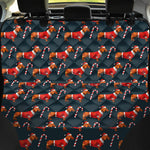 Xmas Dachshund Pattern Print Pet Car Back Seat Cover