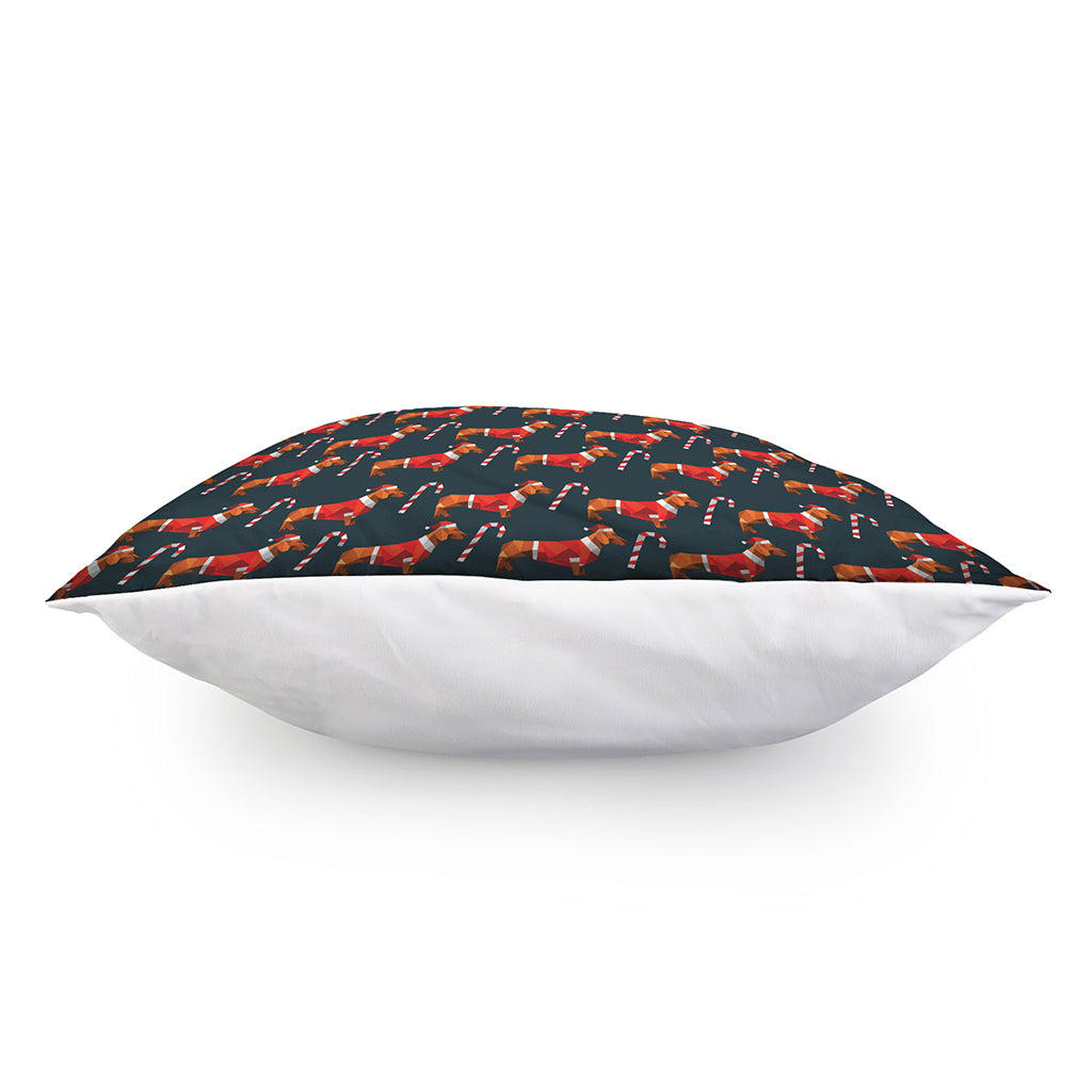 Xmas Dachshund Pattern Print Pillow Cover