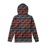 Xmas Dachshund Pattern Print Pullover Hoodie