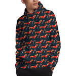 Xmas Dachshund Pattern Print Pullover Hoodie