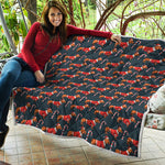 Xmas Dachshund Pattern Print Quilt