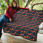 Xmas Dachshund Pattern Print Quilt