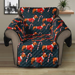 Xmas Dachshund Pattern Print Recliner Protector