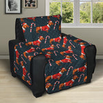 Xmas Dachshund Pattern Print Recliner Protector