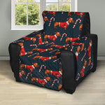 Xmas Dachshund Pattern Print Recliner Protector