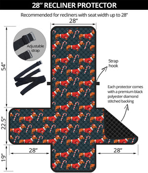 Xmas Dachshund Pattern Print Recliner Protector