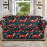 Xmas Dachshund Pattern Print Sofa Protector