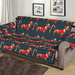 Xmas Dachshund Pattern Print Sofa Protector