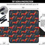 Xmas Dachshund Pattern Print Sofa Protector