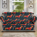 Xmas Dachshund Pattern Print Sofa Protector