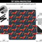 Xmas Dachshund Pattern Print Sofa Protector