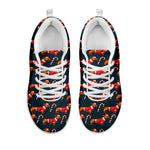 Xmas Dachshund Pattern Print White Sneakers