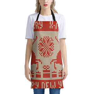 Xmas Deer Knitted Print Apron