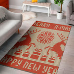 Xmas Deer Knitted Print Area Rug