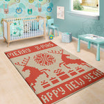 Xmas Deer Knitted Print Area Rug