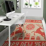 Xmas Deer Knitted Print Area Rug