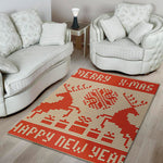 Xmas Deer Knitted Print Area Rug