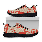 Xmas Deer Knitted Print Black Sneakers