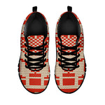 Xmas Deer Knitted Print Black Sneakers