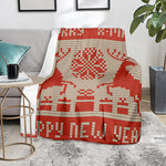 Xmas Deer Knitted Print Blanket