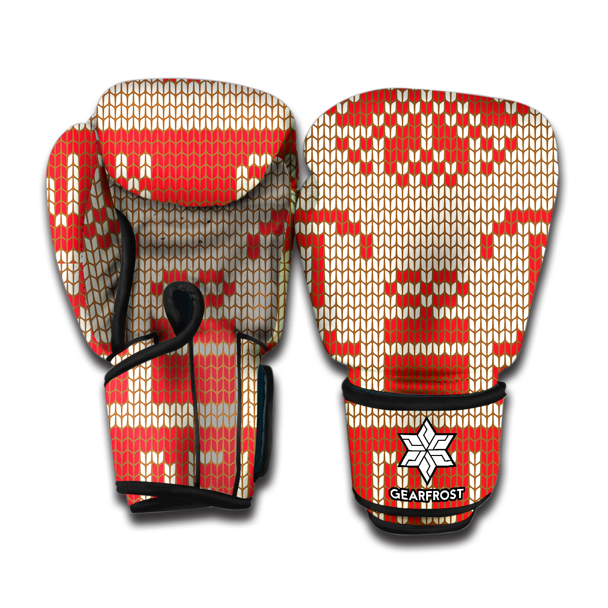 Xmas Deer Knitted Print Boxing Gloves