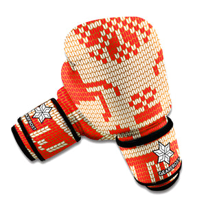 Xmas Deer Knitted Print Boxing Gloves