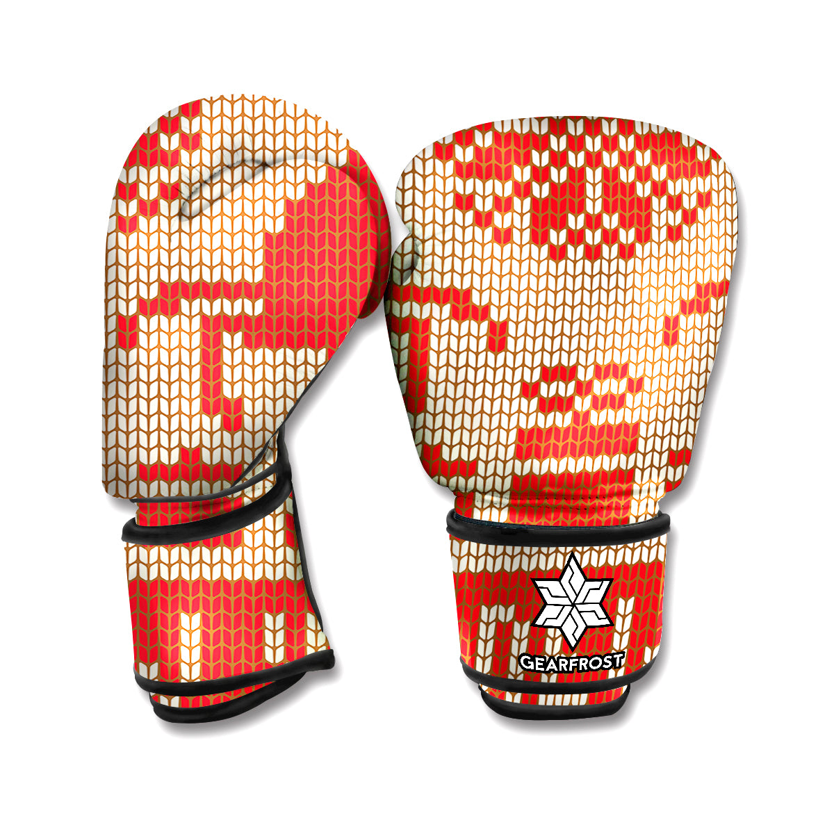 Xmas Deer Knitted Print Boxing Gloves