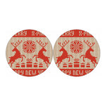 Xmas Deer Knitted Print Car Coasters