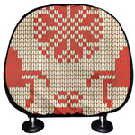 Xmas Deer Knitted Print Car Headrest Covers